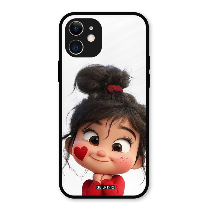 Cute Baby Girl iPhone 12 Mobile Back Cover - Cute PrintShield Case