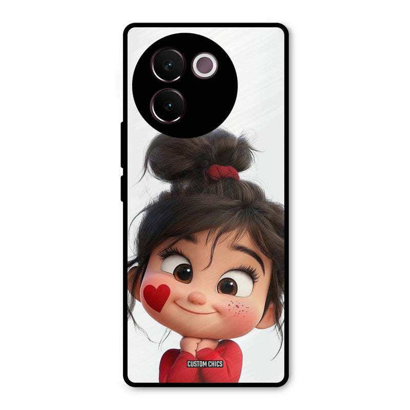 Cute Baby Girl Vivo V30e Mobile Back Cover - Cute PrintShield Case