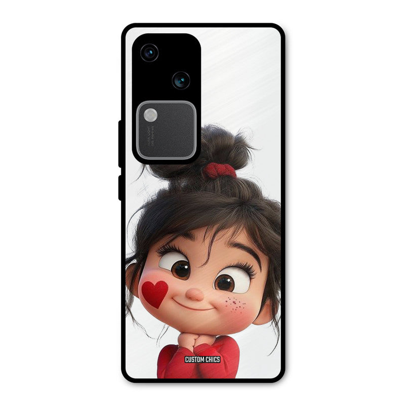 Cute Baby Girl Vivo V30 Mobile Back Cover - Cute PrintShield Case