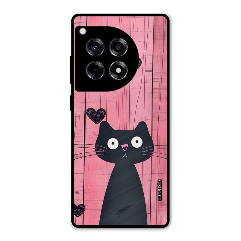 Cute Black Cat OnePlus 12R Mobile Back Cover - Cute PrintShield Case