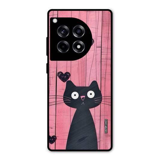 Cute Black Cat OnePlus 12R Mobile Back Cover - Cute PrintShield Case