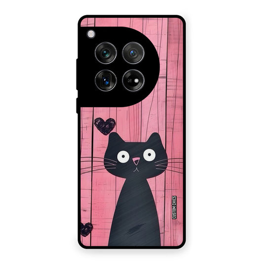 Cute Black Cat OnePlus 12 Mobile Back Cover - Cute PrintShield Case
