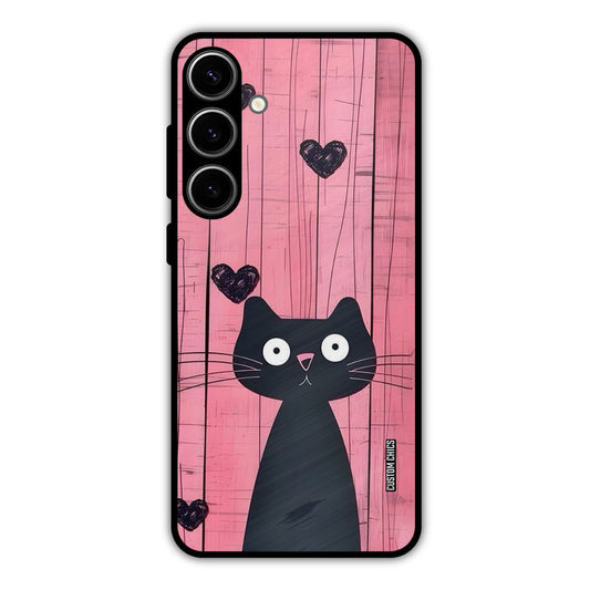 Cute Black Cat Samsung Galaxy S24 Plus Mobile Back Cover - Cute PrintShield Case