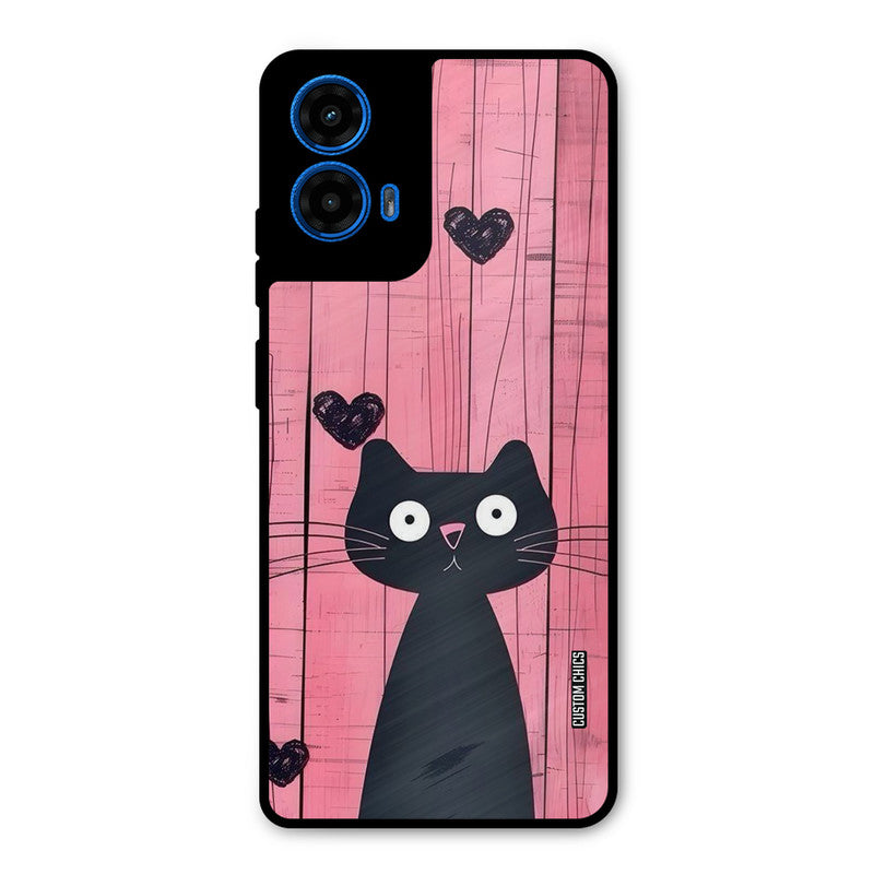 Cute Black Cat Moto G45 Mobile Back Cover - Cute PrintShield Case