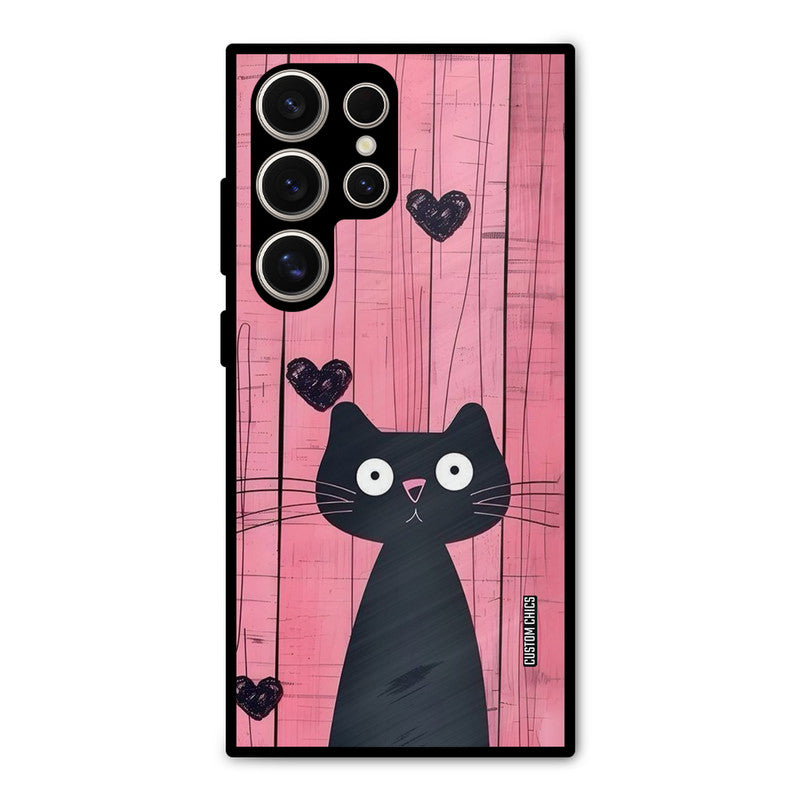 Cute Black Cat Samsung Galaxy S24 Ultra Mobile Back Cover - Cute PrintShield Case