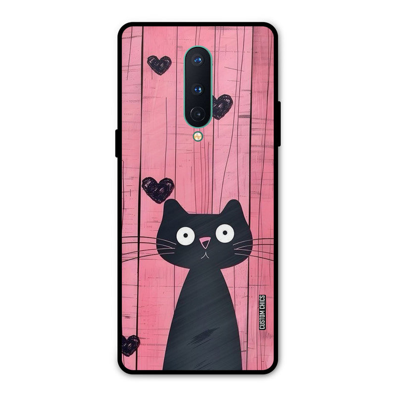Cute Black Cat Oneplus 8 Mobile Back Cover - Cute PrintShield Case