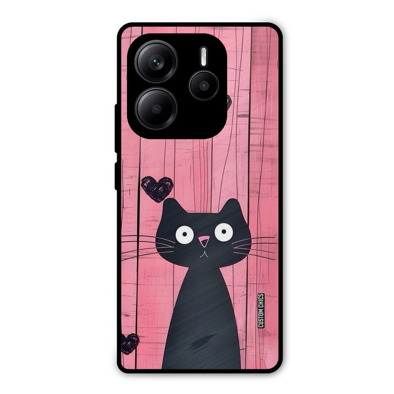 Cute Black Cat Redmi Note 14 Mobile Back Cover - Cute PrintShield Case