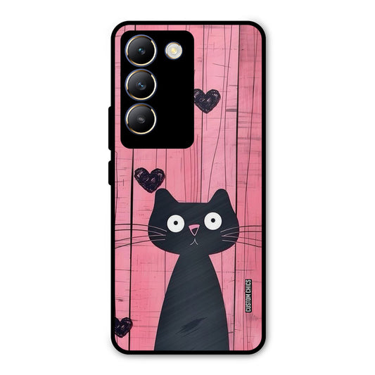 Cute Black Cat Vivo Y200e Mobile Back Cover - Cute PrintShield Case