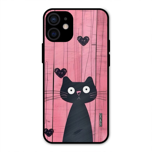 Cute Black Cat iPhone 12 Mini Mobile Back Cover - Cute PrintShield Case