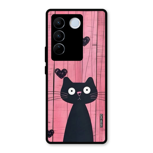 Cute Black Cat Vivo V27 Pro Mobile Back Cover - Cute PrintShield Case