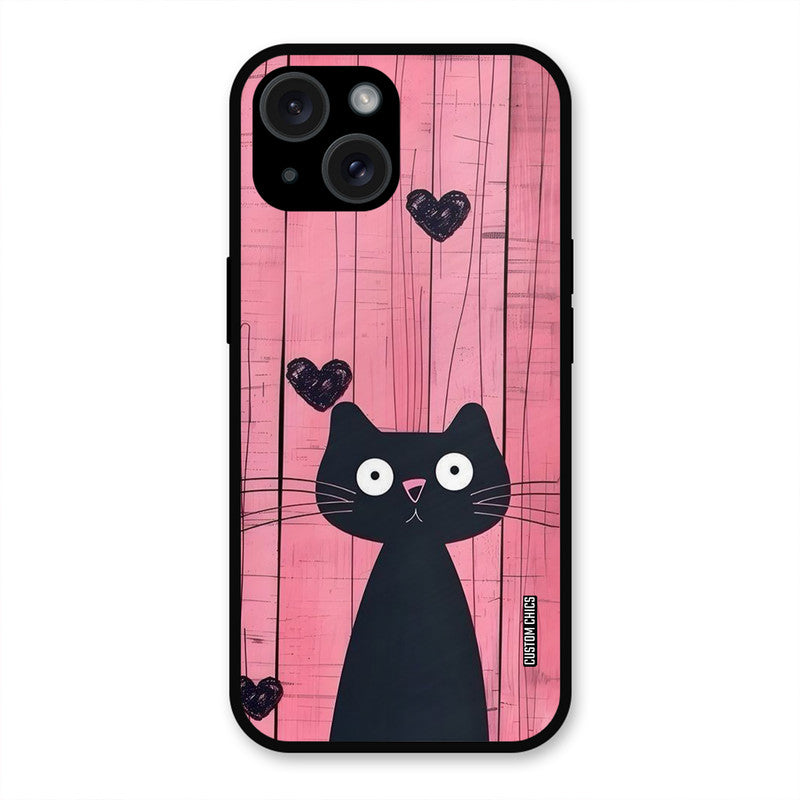 Cute Black Cat iPhone 15 Mobile Back Cover - Cute PrintShield Case