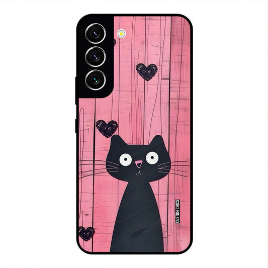 Cute Black Cat Samsung Galaxy S22 Mobile Back Cover - Cute PrintShield Case