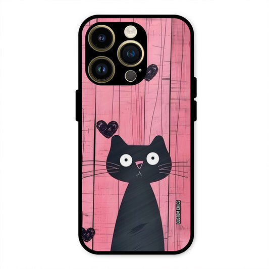 Cute Black Cat iPhone 14 Pro Mobile Back Cover - Cute PrintShield Case