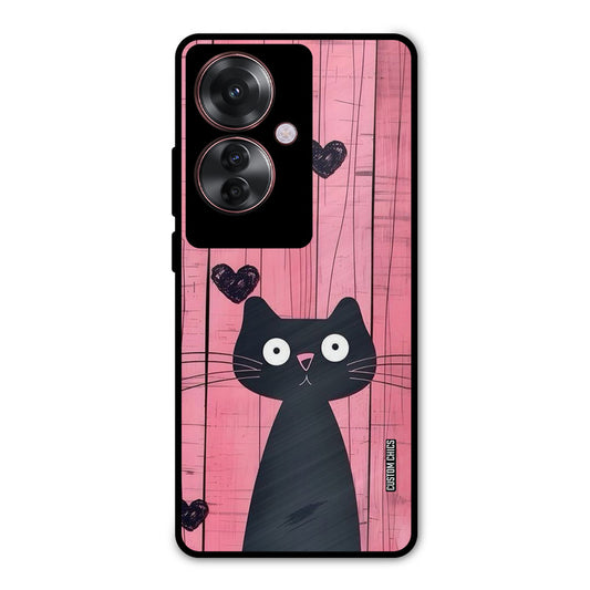 Cute Black Cat Oppo F25 Pro Mobile Back Cover - Cute PrintShield Case