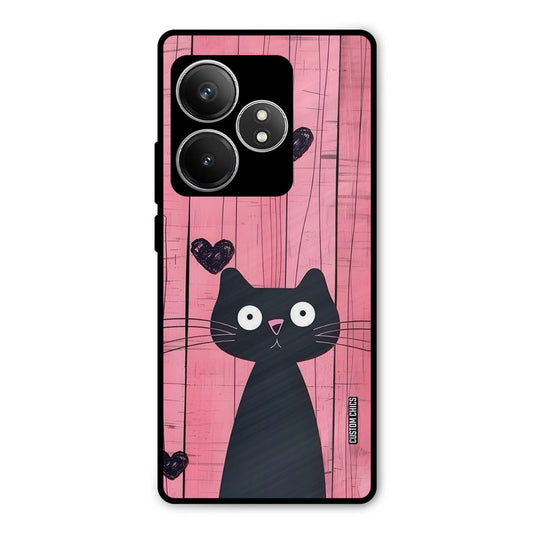 Cute Black Cat Realme GT 6T Mobile Back Cover - Cute PrintShield Case