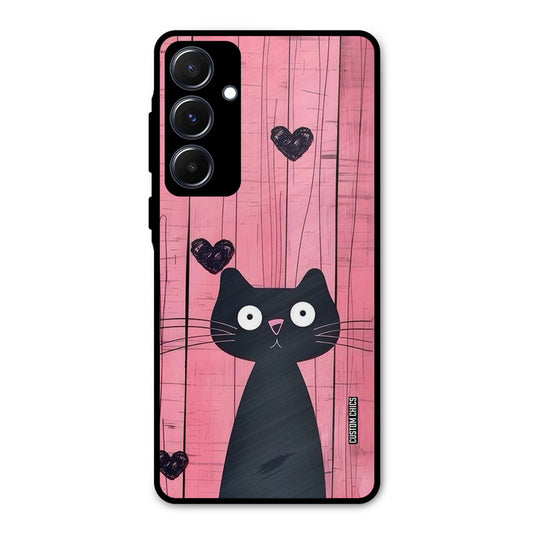 Cute Black Cat Samsung Galaxy A55 5G Mobile Back Cover - Cute PrintShield Case