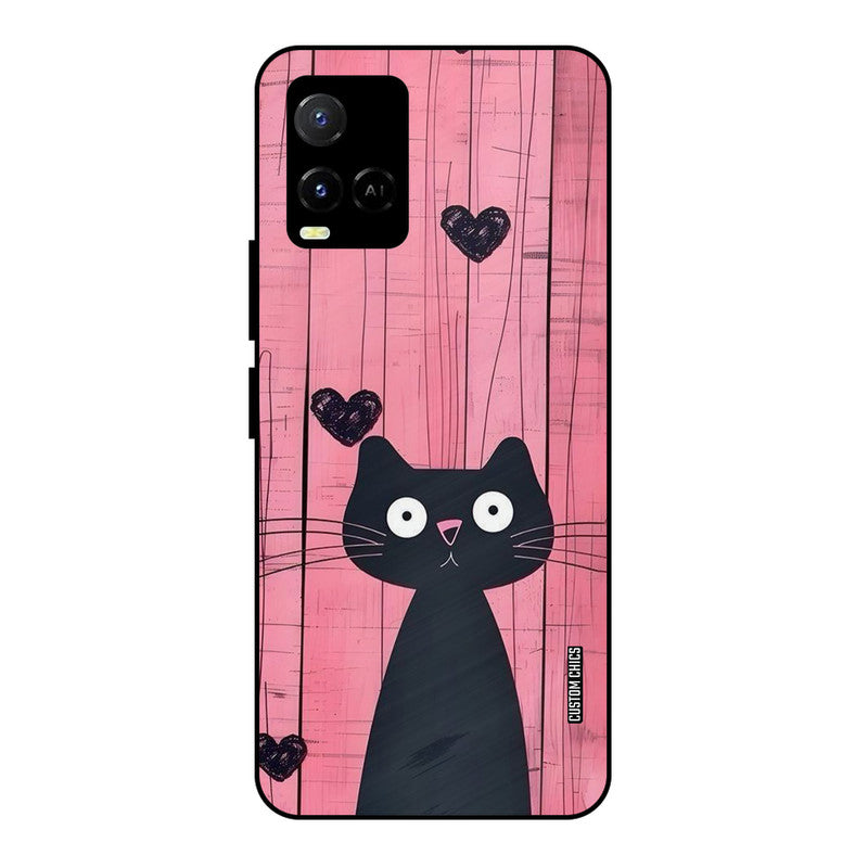 Cute Black Cat Vivo Y33s Mobile Back Cover - Cute PrintShield Case