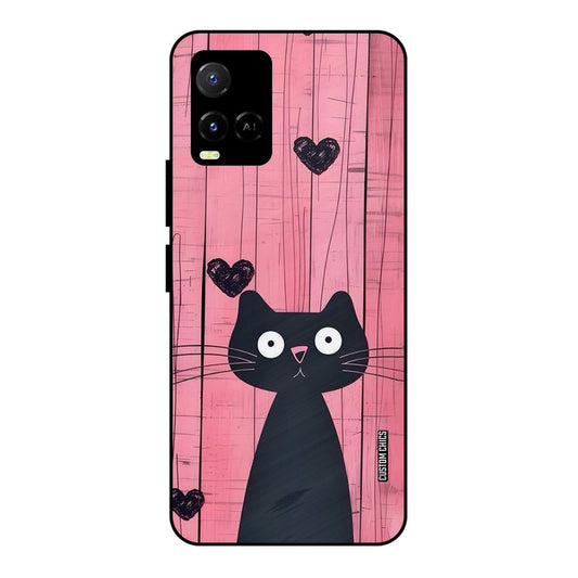 Cute Black Cat Vivo Y33s Mobile Back Cover - Cute PrintShield Case