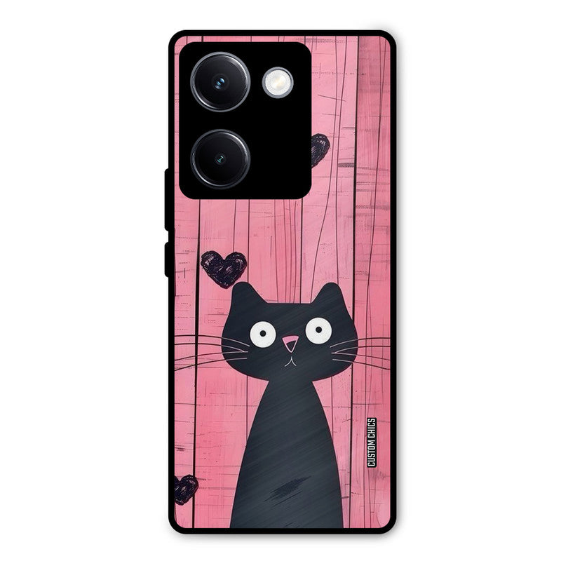 Cute Black Cat Vivo Y300 Plus Mobile Back Cover - Cute PrintShield Case