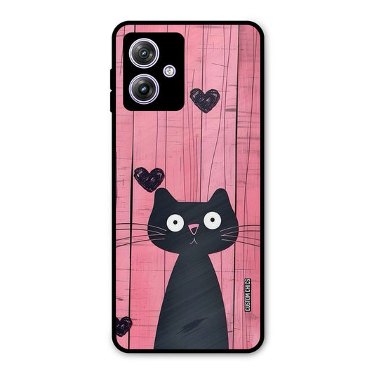 Cute Black Cat Moto G54 Mobile Back Cover - Cute PrintShield Case