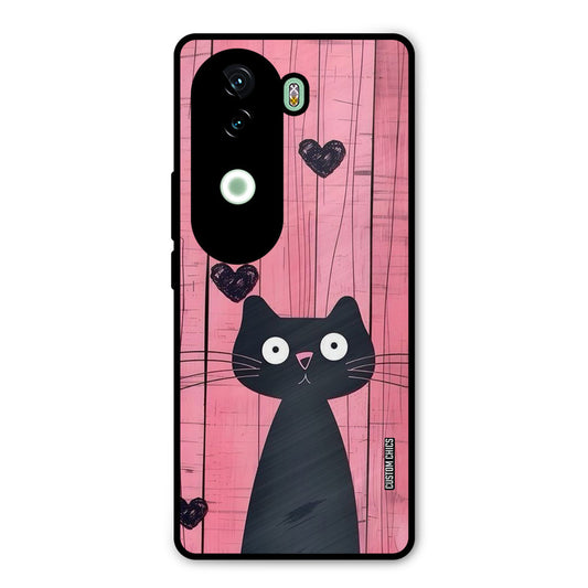 Cute Black Cat Vivo V40e Mobile Back Cover - Cute PrintShield Case