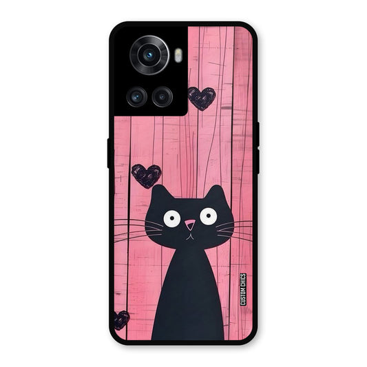 Cute Black Cat OnePlus 10R Mobile Back Cover - Cute PrintShield Case