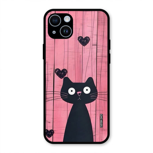 Cute Black Cat iPhone 14 Mobile Back Cover - Cute PrintShield Case