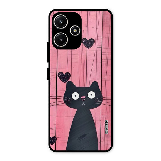Cute Black Cat Redmi 12 5G Mobile Back Cover - Cute PrintShield Case