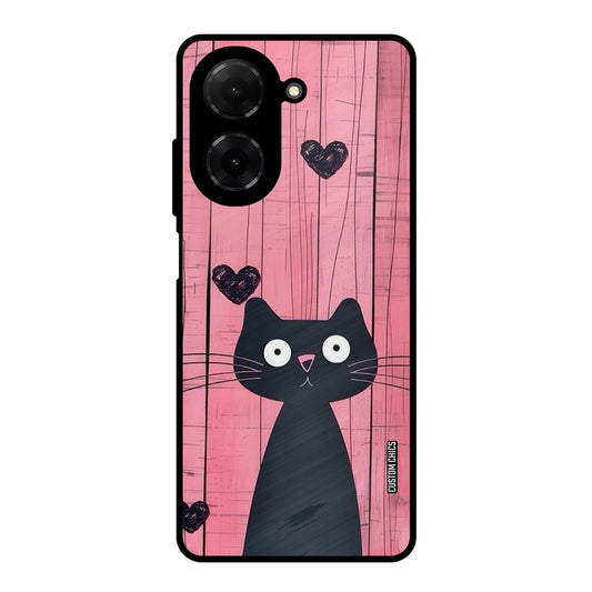 Cute Black Cat Poco C71 Mobile Back Cover - Cute PrintShield Case