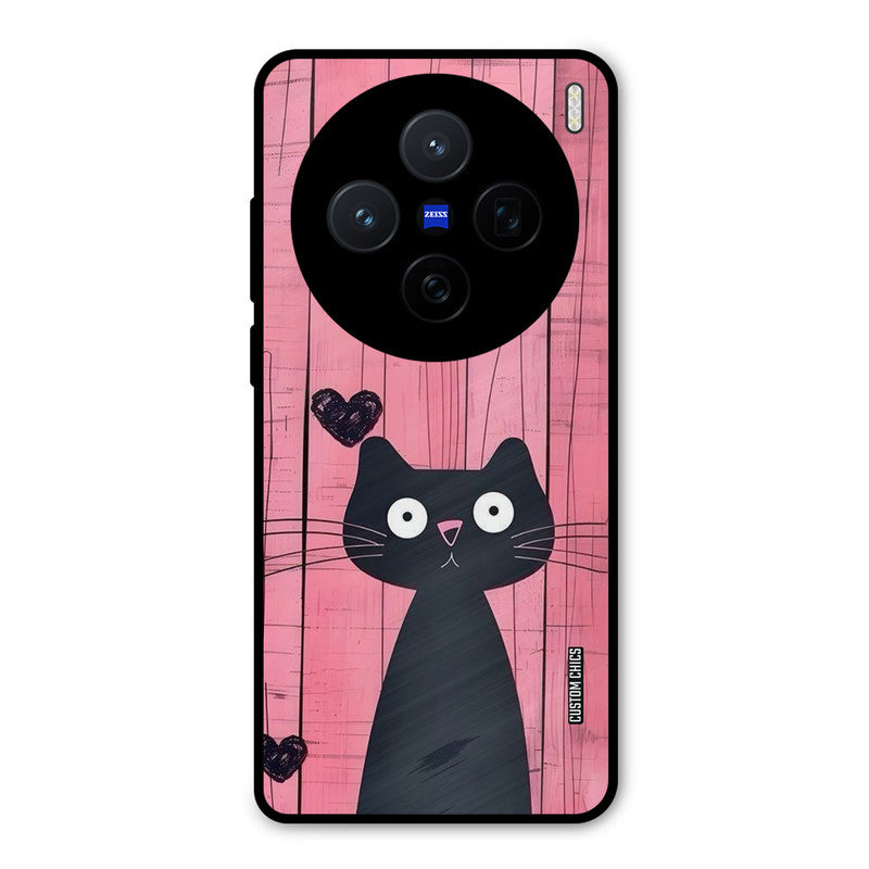 Cute Black Cat Vivo X200 Mobile Back Cover - Cute PrintShield Case
