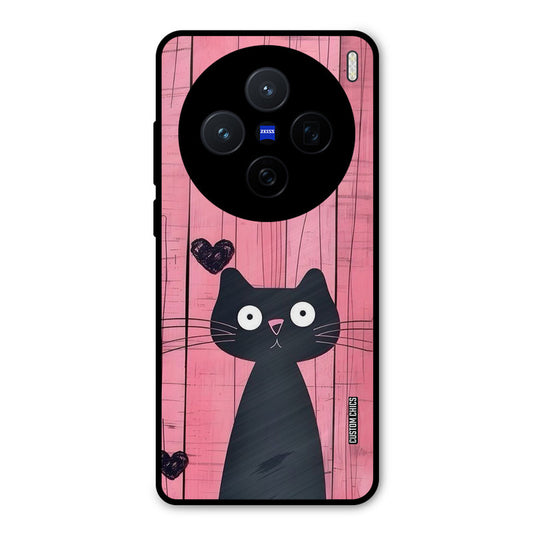 Cute Black Cat Vivo X200 Mobile Back Cover - Cute PrintShield Case