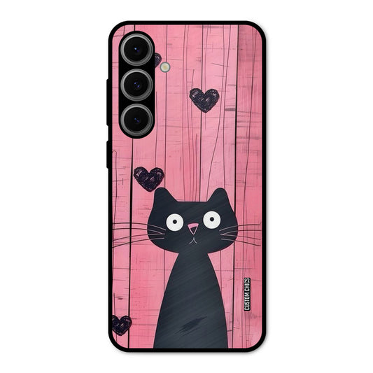 Cute Black Cat Samsung Galaxy S24 Mobile Back Cover - Cute PrintShield Case