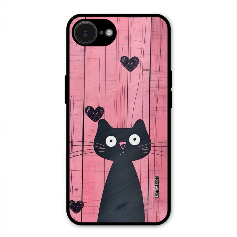 Cute Black Cat iPhone 16e Mobile Back Cover - Cute PrintShield Case