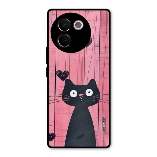 Cute Black Cat Vivo V30e Mobile Back Cover - Cute PrintShield Case