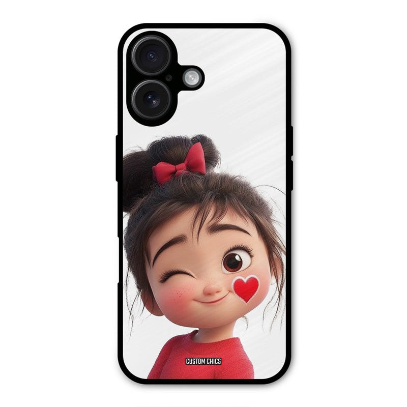 Cute Bunny Girl iPhone 16 Plus Mobile Back Cover - Cute PrintShield Case