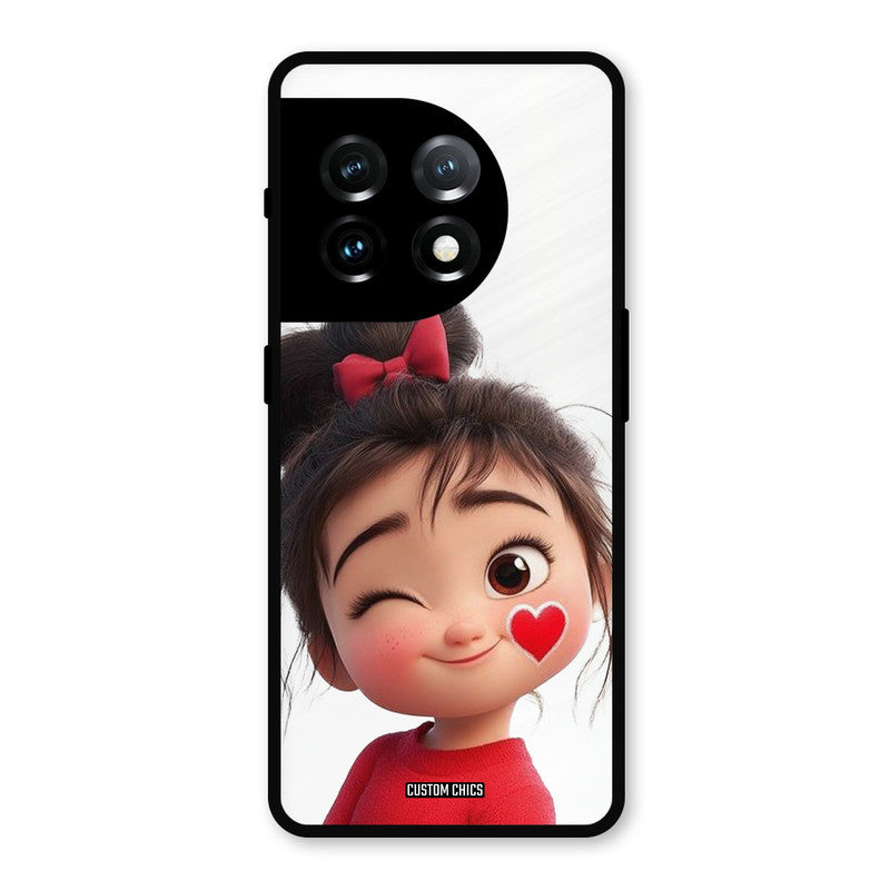 Cute Bunny Girl OnePlus 11 Mobile Back Cover - Cute PrintShield Case