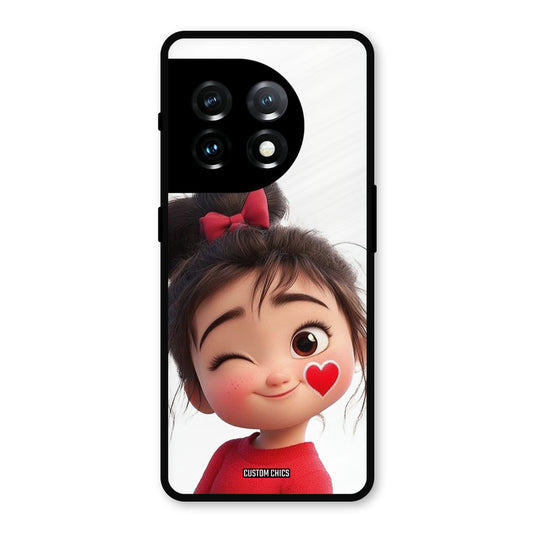 Cute Bunny Girl OnePlus 11 Mobile Back Cover - Cute PrintShield Case