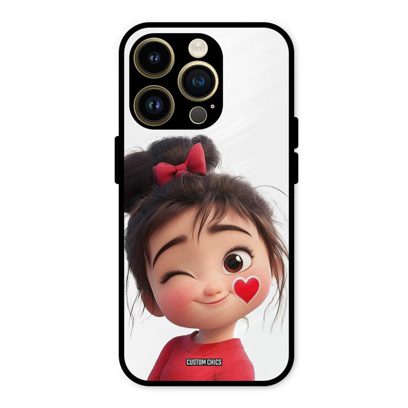 Cute Bunny Girl iPhone 14 Pro Mobile Back Cover - Cute PrintShield Case