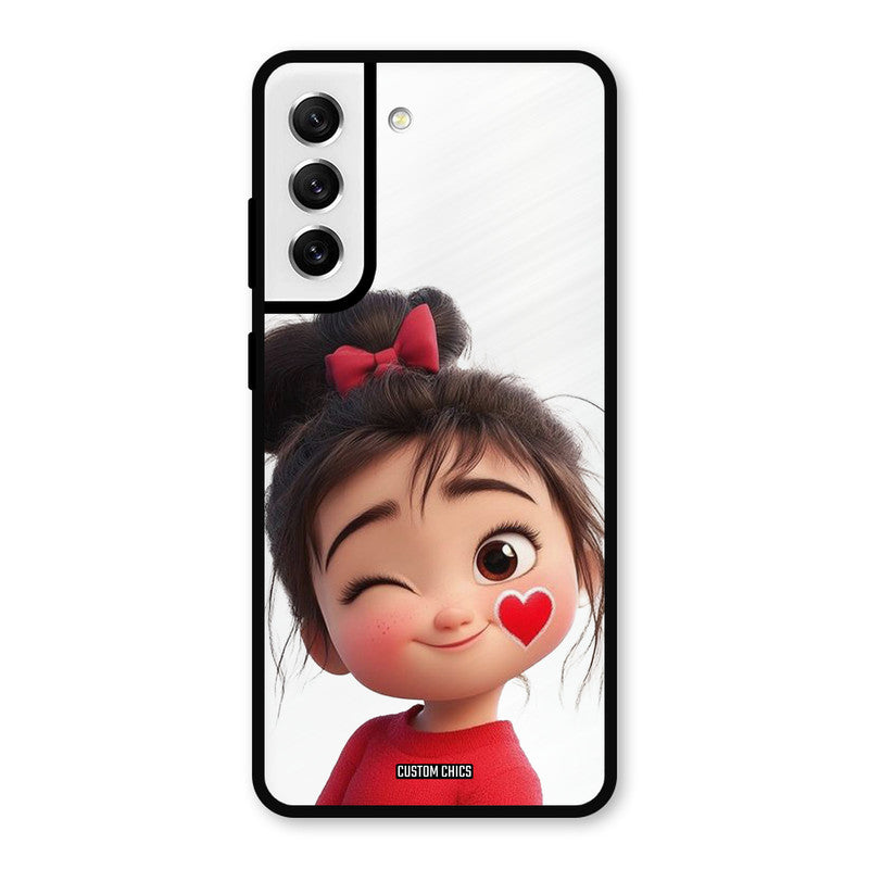 Cute Bunny Girl Samsung Galaxy S21 FE 5G Mobile Back Cover - Cute PrintShield Case