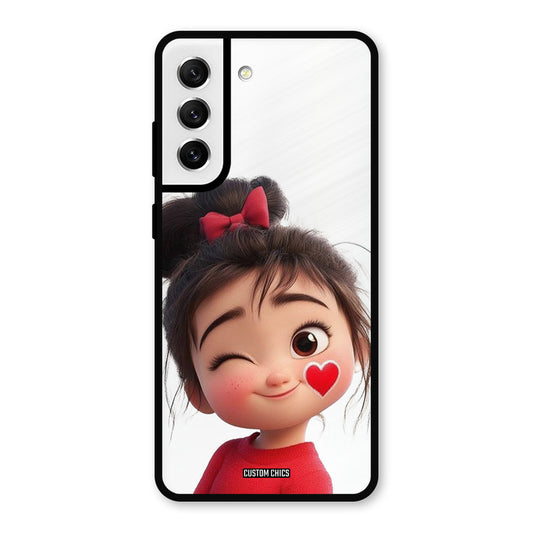 Cute Bunny Girl Samsung Galaxy S21 FE 5G Mobile Back Cover - Cute PrintShield Case