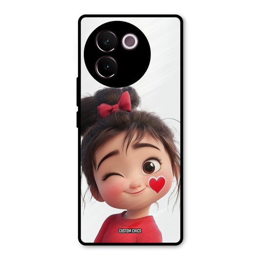Cute Bunny Girl Vivo V30e Mobile Back Cover - Cute PrintShield Case