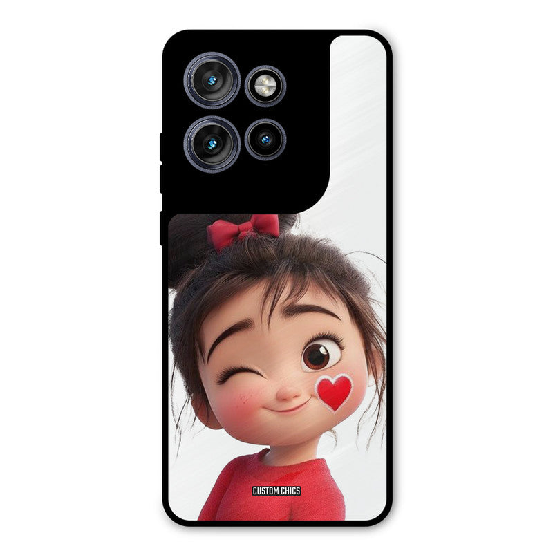 Cute Bunny Girl Motorola Edge 50 Neo Mobile Back Cover - Cute PrintShield Case