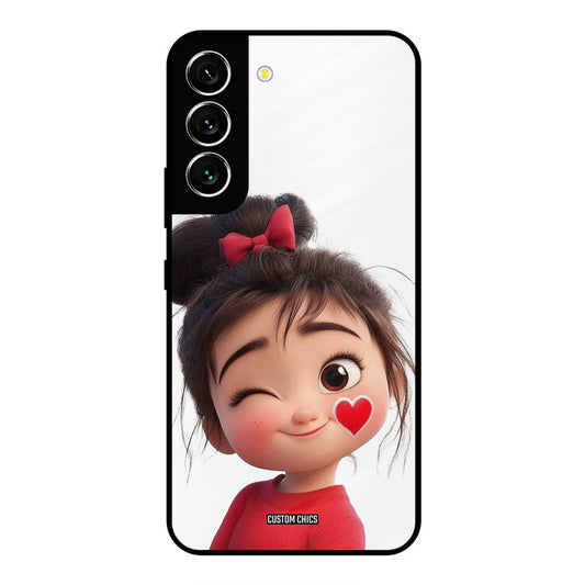 Cute Bunny Girl Samsung Galaxy S22 Mobile Back Cover - Cute PrintShield Case