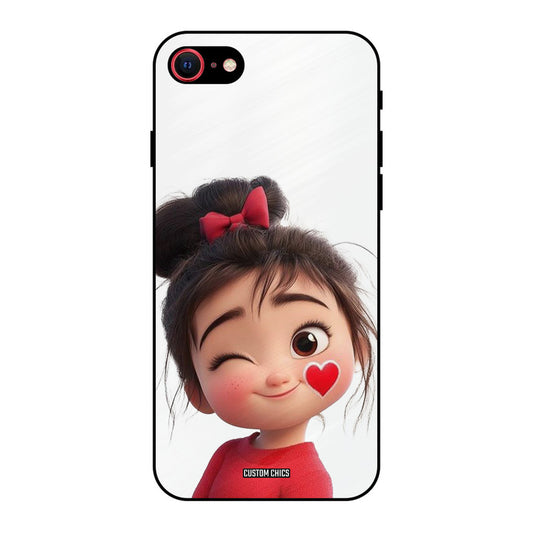 Cute Bunny Girl iPhone SE 2020 Mobile Back Cover - Cute PrintShield Case