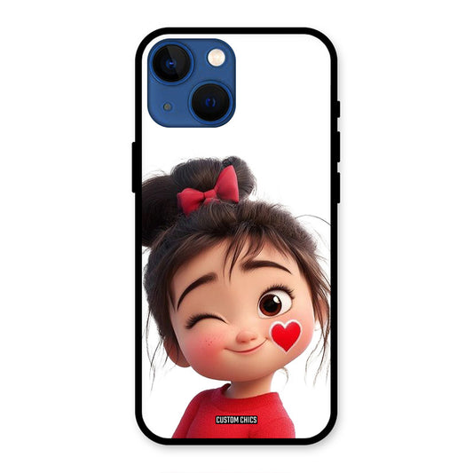 Cute Bunny Girl iPhone 13 Mini Mobile Back Cover - Cute PrintShield Case