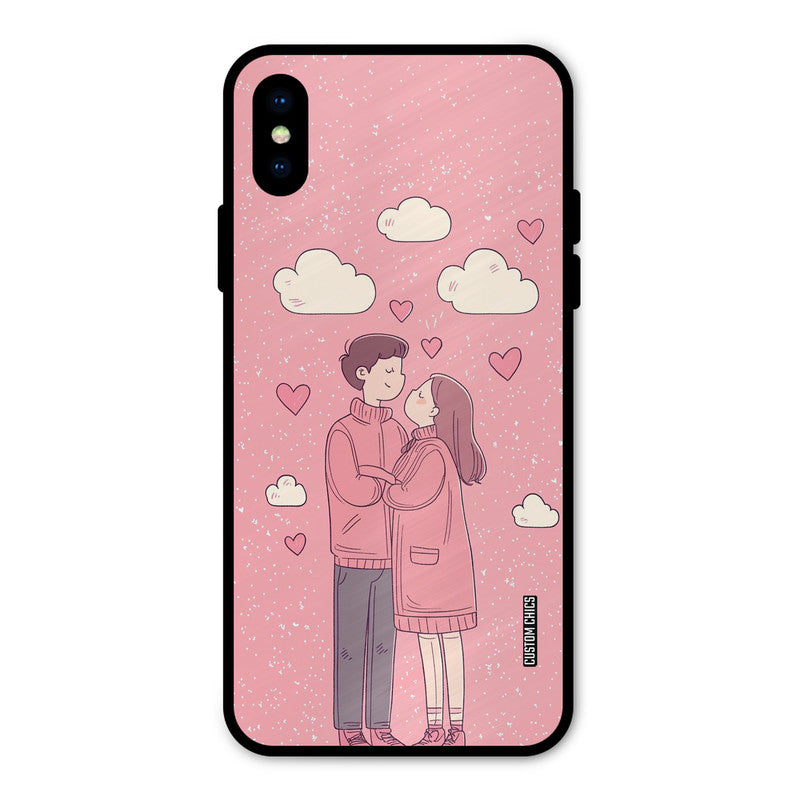 Cute Couple Together iPhone X Mobile Back Cover - Cute PrintShield Case