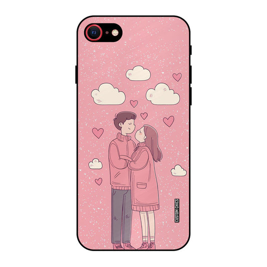 Cute Couple Together iPhone SE 2020 Mobile Back Cover - Cute PrintShield Case