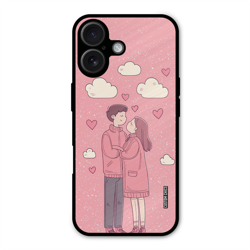 Cute Couple Together iPhone 16 Plus Mobile Back Cover - Cute PrintShield Case
