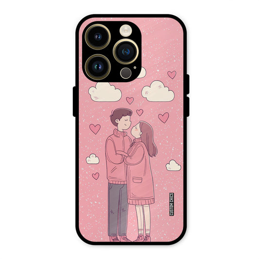 Cute Couple Together iPhone 14 Pro Mobile Back Cover - Cute PrintShield Case