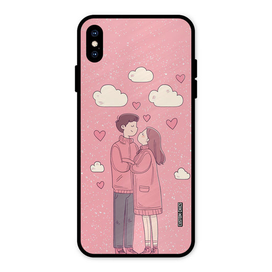 Cute Couple Together iPhone XS Max Mobile Back Cover - Cute PrintShield Case